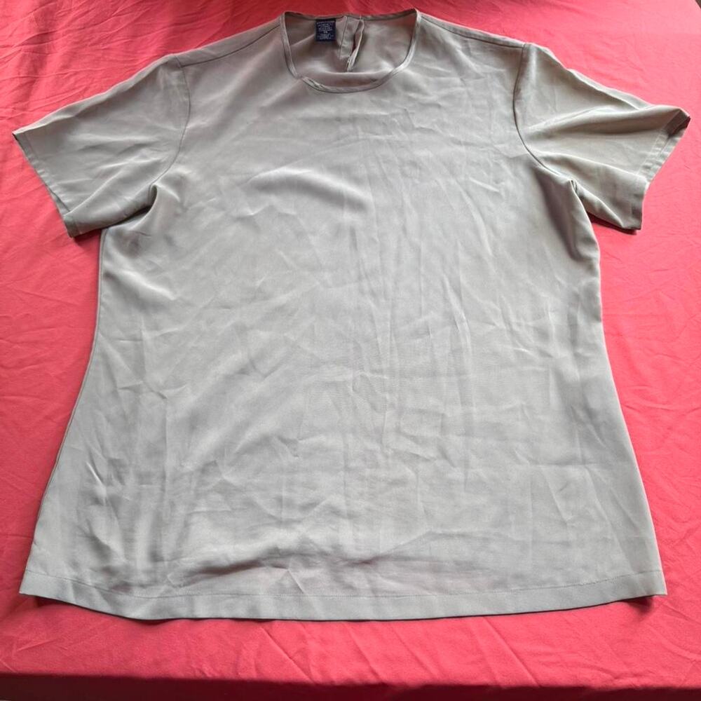 Soft, Light Grey Lands' End Blouse- Size Women's 14